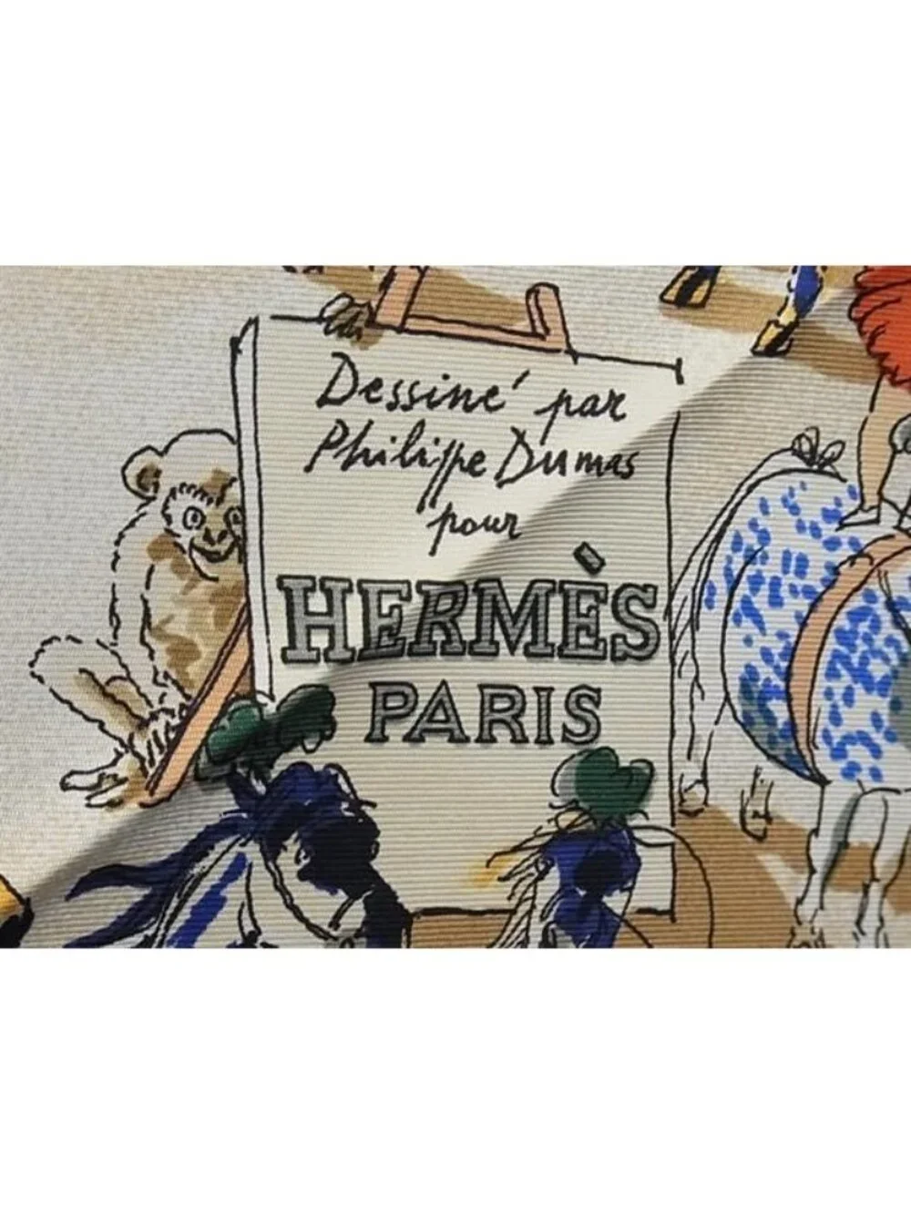 Hermes Cirque Molier Carre 90 Silk Large Scarf Navy Multicolor - Picture 6 of 8